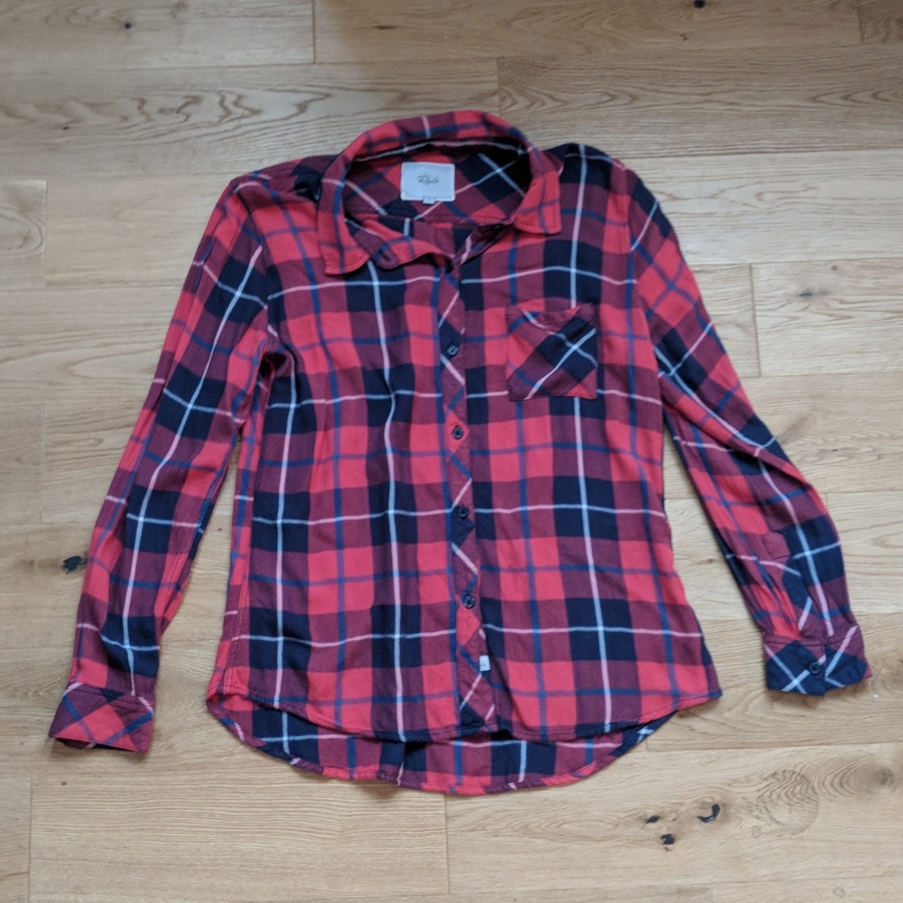 Rails M Button Down Top Plaid